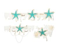 Diadema de Novia con Marino y Perla, Estilo Bohemio | Set Coordinado Completo, Adorno Floral Resina y Aleación, para Fiesta, Baile de Graduación y Muñeca