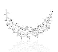 Diadema de novia hecha a mano con diamantes de imitación y perlas de imitación, elegante accesorio para el pelo para novias