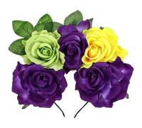 Diadema de Novia Rosas de Tela para Fiesta Temática | Ligera, Decoración Práctica, Acabado Fino y Calidad, Adecuado para Role-play y Eventos Temáticos