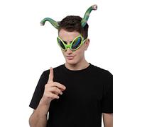 Diadema de Ojos de Antena Alien Invader y Gafas Verde para Adultos, 2 PCS, Talla única