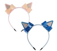 Diadema De Orejas De Cachorros - Banda De Cosplay Temática De Animales, Brillo Para Perros Orejas Para Perros Aro | Aplicación A La Aplicación, Fun Booth Prop Con Bow, Dress Up Party Accessory For Gir