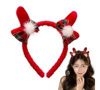 Diadema de orejas de ciervo | Bonita diadema roja de Navidad | Diadema de disfraz de cuernos de ciervo para niños y mujeres, vacaciones, invierno, fiesta, desfile, evento diario, sesión de fotos
