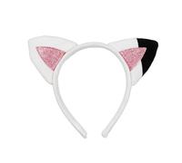 Diadema de orejas de gatito con orejas de animal, diadema de dibujos animados para lavar la cara