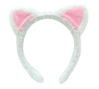 Diadema de orejas de gatito con orejas de animal, diadema de dibujos animados para lavar la cara