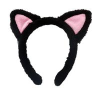 Diadema de orejas de gatito con orejas de animal, diadema de dibujos animados para lavar la cara