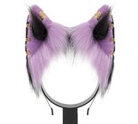 Diadema de orejas de gato con aretes de aleación para entusiastas de la película, diadema de gato de felpa para adolescentes y adultos