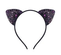 Diadema de orejas de gato con purpurina para niñas y mujeres, diadema de metal brillante, accesorios para el cabello para el día a día (G)