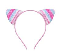 Diadema de orejas de gato con purpurina para niñas y mujeres, diadema de metal brillante, accesorios para el cabello para el día a día (D)