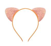 Diadema de orejas de gato con purpurina para niñas y mujeres, diadema de metal brillante, accesorios para el cabello para el día a día (C)
