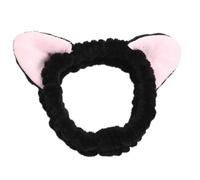 Diadema de orejas de gato peludo para lavado de cara femenina, banda elástica de felpa para maquillaje y deporte, accesorio para el cuidado de la piel