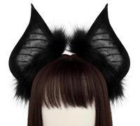 Diadema de orejas de murciélago, diadema de Halloween negra - Aro de pelo de orejas de murciélago de Halloween - Disfraces de para niñas, elegantes tocados de para bailar, mas