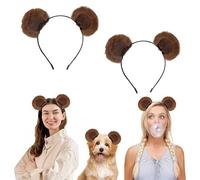 Diadema de orejas de oso movible, aro de pelo de animal marrón de felpa suave para mujeres y adolescentes, lindas orejas de ardilla para el cuidado de la piel, maquillaje, cosplay, accesorio de fiesta