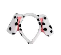 Diadema de orejas de perro dálmatas marrones con dibujos animados para cachorros y orejas de perro, disfraz de orejas de perro, disfraz para fiesta de Navidad, disfraz de cosplay para mujer (dálmata)