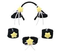 Diadema de orejas peludas para mujer con pajarita, diadema de felpa estilo Lolita, diadema para cosplay, disfraz de fiesta, máscaras, diadema de orejas de oveja, diadema para mujeres y niñas,