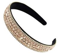 Diadema de oro, diadema de diez limones de moda de 1 pulgada de ancho, esplén elástico brillante para niñas Mujeres Damas Accesorios para el cabello Regalos.