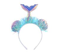 Diadema de oropel brillante con diseño de sirenas, conciertos musicales, escamas de pescado, para adolescentes, adultos, fiestas, actuaciones, suministros para el cabello, diademas de Navidad para