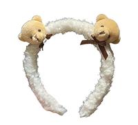Diadema de oso suave con patrón de animales, aro de pelo de conejo de felpa para lavar la cara, diademas de animales de dibujos animados, diademas peludas para niñas, accesorios de fotos de dibujos
