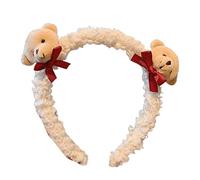 Diadema de oso suave con patrón de animales, aro de pelo de conejo de felpa para lavar la cara, diademas de animales de dibujos animados, diademas peludas para niñas, accesorios de fotos de dibujos