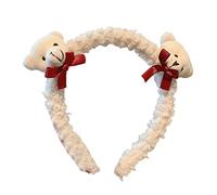 Diadema de oso suave con patrón de animales, aro de pelo de conejo de felpa para lavar la cara, diademas de animales de dibujos animados, diademas peludas para niñas, accesorios de fotos de dibujos