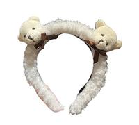 Diadema de oso suave con patrón de animales, aro de pelo de conejo de felpa para lavar la cara, diademas de animales de dibujos animados, diademas peludas para niñas, accesorios de fotos de dibujos