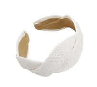 Diadema de paja trenzada ancha y cómoda, ligera y transpirable para mujeres, playa, bodas, al aire libre, elegante diadema de ala ancha