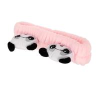 Diadema de Panda de Dibujos Animados para Mujer, Coral Fleece Rosa | Ajuste Elástico, Tocado Bonito para Maquillaje y Mascarilla, Adecuado para Cabina de Fotos y Fiestas