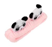 Diadema de Panda de Dibujos Animados Rosa para Mujer, Coral Fleece | Spa y Tocador, Adecuado para Mascarilla y Lavado Facial, Ajuste Cómodo, Estilo Decorativo