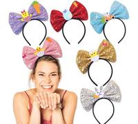 Diadema de Pascua, de diadema de Pascua - 6X aro de pelo con pajarita en forma de huevo de pollito lindo | Accesorios para el cabello decoración del día de Pascua peinado
