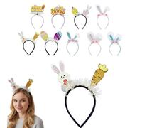 Diadema de Pascua, diademas de Pascua para mujeres, recuerdos de fiesta de Pascua, huevos de Pascua y conejos, accesorio multifuncional para fotos (C)