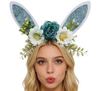 Diadema de Pascua genérica, estampado de palmera al Atardecer | Accesorios decorativos de orejas de conejo - para fiestas de cumpleaños, Navidad, maquillaje de fiestas