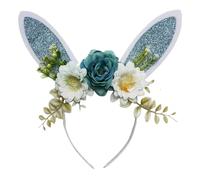 Diadema de Pascua - Orejas de conejo con purpurina de 10.24 pulgadas, accesorio de cosplay de dibujos animados, decoración de con banda de tela suave ajustable, maquillaje de cumpleaños