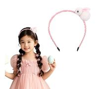 Diadema de Pascua para niñas, bonito conejito blanco con dije rosa, accesorios de primavera para peinar con diseño de conejo, 1 unidad
