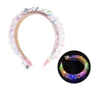 Diadema de película colorida luminosa y delicada para mujer, diadema de película colorida brillante para mujeres y niñas, diademas de Navidad para mujeres, diademas de Navidad para adultos