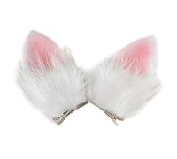 Diadema de pelo de conejo de felpa con orejas de animales, diadema antideslizante para lavar la cara