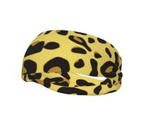 Diadema de pelo de leopardo amarillo con estampado de guepardo para hombre y mujer, diadema para correr, diadema transpirable para gimnasio