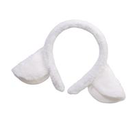 Diadema de peluche con orejas de animal, de cordero, antideslizante, color blanco