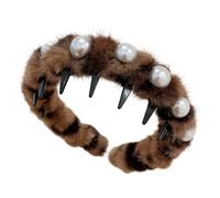 Diadema de perlas, antideslizante, de felpa, para mujeres, adolescentes, madres, amigas, abuelas, profesores, accesorios de fotos, citas, Navidad