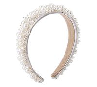 Diadema de Perlas Blancas para Mujer Diademas Ancha y Gruesa Diadema Retro de Perlas para Novia Accesorios para el Cabello Accesorios para Peinado de Boda para Mujer