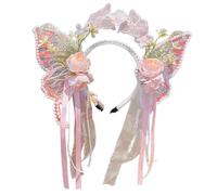 Diadema de perlas brillantes tejida a mano, diseño de mariposa, para desfiles, bailes, princesas, accesorios para el cabello