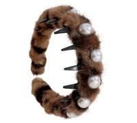 Diadema de perlas, diadema de, con dientes de peine, antideslizantes, de felpa, decorativas, para mujeres, adolescentes, damas, madres, amigas, abuelas, profesores, accesorios de fotos, citas