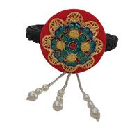 Diadema de perlas florales de estilo coreano, cómoda y elegante, accesorio Hanbok para festivales y celebraciones, aro de pelo esmaltado azul