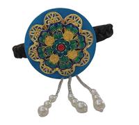 Diadema de perlas florales de estilo coreano, cómoda y elegante, accesorio Hanbok para festivales y celebraciones, aro de pelo esmaltado azul