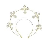 Diadema de perlas góticas para mujer, hecha a mano con perlas vintage, tocado de boda para novia, dama de honor, fiesta, baile, fotografía, diseño de inspiración victoriana y cabello gótico