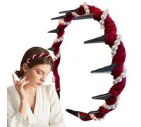 Diadema de perlas para niñas, diente de diadema de perlas, Accesorios para el cabello de ola, Bodas de boda que no son deslizantes para la cabeza de los dientes de los dientes de la banda para la band