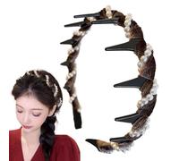 Diadema de perlas para niñas, diente de diadema de perlas - Banda para el cabello de la - Bodas de boda que no son deslizantes para la cabeza de los dientes de los dientes de la banda para la banda pa