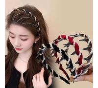 Diadema de perlas vintage | Decoración para el cabello | Diadema decorativa antideslizante con dientes para niñas, playa, cita, escuela, trabajo, cena, boda, banquete, fiesta nupcial