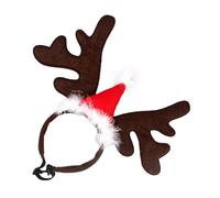 Diadema de perro con cuernos de reno - Disfraz de Navidad para perro, gorro de Navidad, diadema de asta festiva, disfraz de mascota ajustable, diadema y cómoda