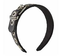 Diadema de piel con hebilla de metal, diadema punk, diadema de poliuretano, estilo gótico, tiaras rock de poliuretano