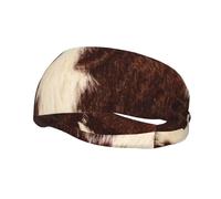 Diadema de piel de vaca, pelo de vaca, marrón y blanco, con estampado de animales domésticos, para hombre y mujer, diadema para correr, transpirable, para gimnasio.