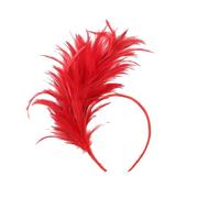 Diadema De Plumas, Accesorios De Diadema De Flapper De Años 20, Diademas Mujer Pluma Accesorios De Peinado, Banda Para El Cabello Tocados, Tocado Negro Con Diadema De Plumas De Los Años 20(Rojo)